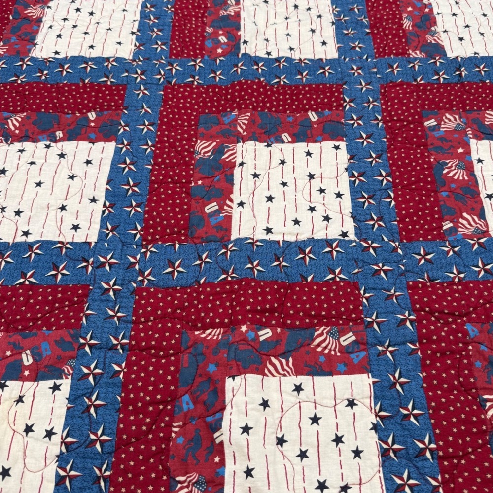 Vintage Military inspired baby quilt/lap blanket, two sided 33.5inx33.5in - Picture 2 of 11